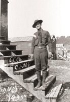Project Leader Sandy DeMark on the steps of his barracks.  After the